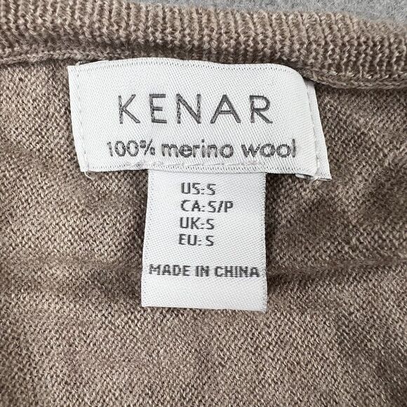 Kenar Heathered Beige 100% Merino Wool Oversized Dolman Sleeve Sweater Small - Picture 13 of 16